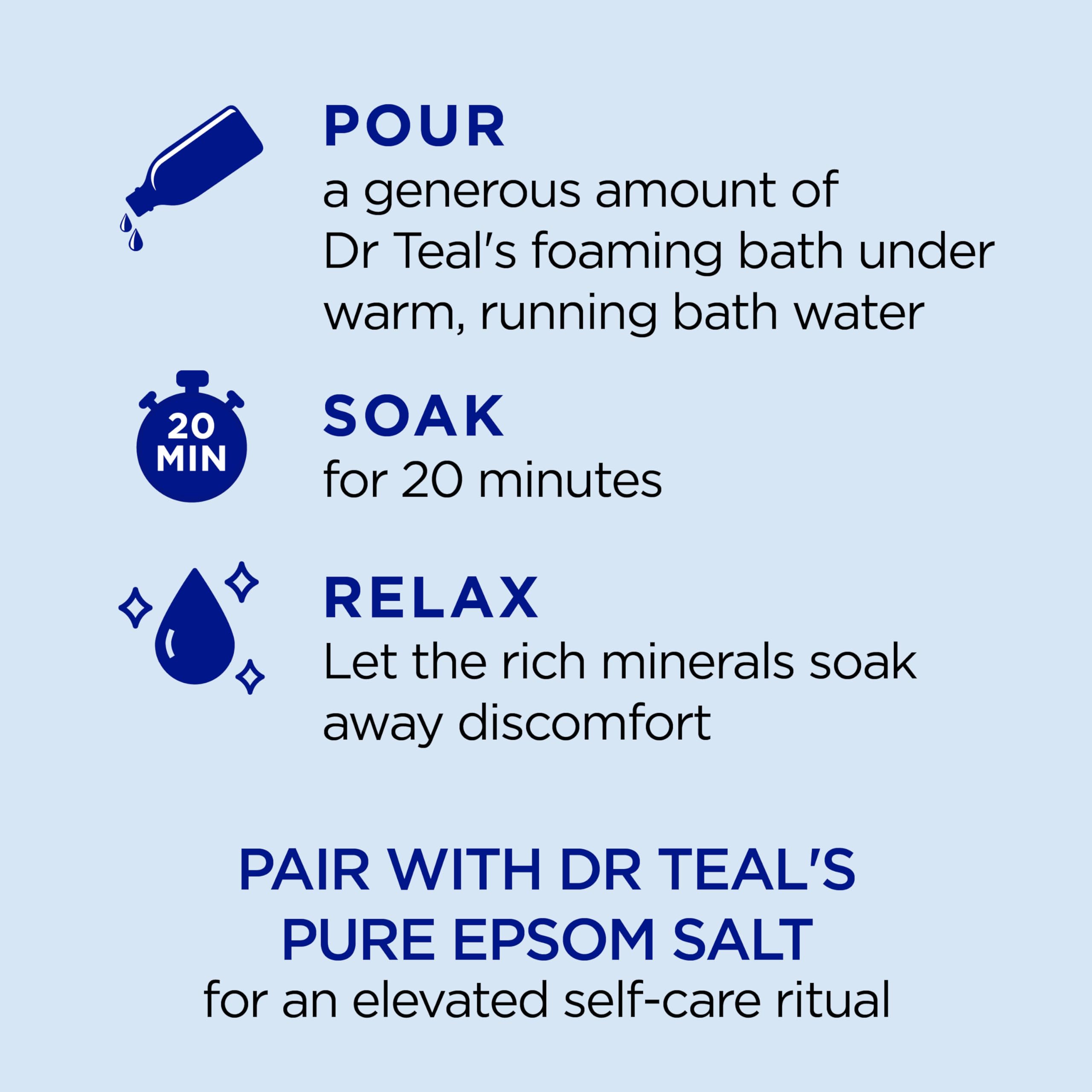 Dr Teal's Foaming Bath with Pure Epsom Salt, Vitamin C & Sleep Blend, 34 fl oz (Pack of 2)